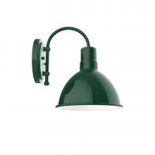 Montclair Light Works SCC115-42-W10-L12 - 10" Deep Bowl shade wall mount sconce with wire grill, Forest Green