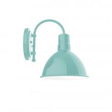 Montclair Light Works SCC115-48-W10-L12 - 10" Deep Bowl shade wall mount sconce with wire grill, Sea Green