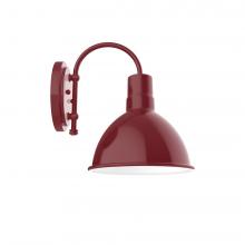 Montclair Light Works SCC115-55-W10-L12 - 10" Deep Bowl shade wall mount sconce with wire grill, Barn Red