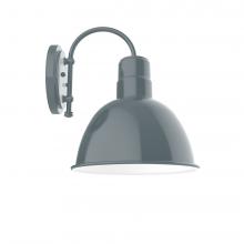 Montclair Light Works SCC116-40-G05 - 12" Deep Bowl shade, wall mount sconce with clear glass and guard, Slate Gray