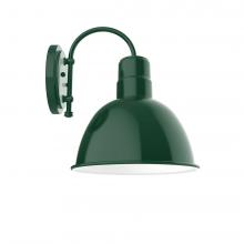 Montclair Light Works SCC116-42-G06 - 12" Deep Bowl shade, wall mount sconce with Frosted Glass and guard, Forest Green