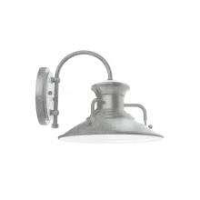 Montclair Light Works SCC142-49-G06 - 12" Homestead shade, wall mount sconce with Frosted Glass and guard, Painted Galvanized