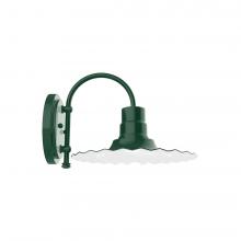 Montclair Light Works SCC158-42-G05 - 12" Radial shade, wall mount sconce with clear glass and guard, Forest Green