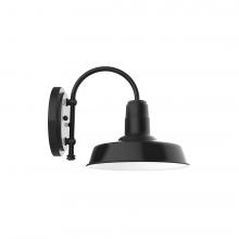 Montclair Light Works SCC181-41-W10-L12 - 10" Warehouse shade wall mount sconce with wire grill, Black