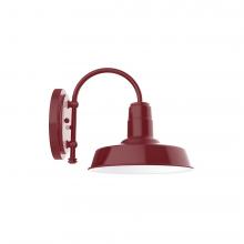 Montclair Light Works SCC181-55-G05 - 10" Warehouse shade, wall mount sconce with clear glass and guard, Barn Red