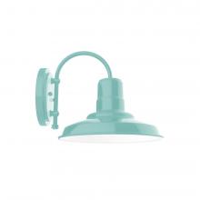 Montclair Light Works SCC182-48-G06 - 12" Warehouse shade, wall mount sconce with Frosted Glass and guard, Sea Green