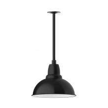 Montclair Light Works STA107-41-H24-L13 - 14" Cafe shade, stem mount LED Pendant with canopy, Black