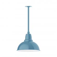 Montclair Light Works STA107-54-H30-L13 - 14" Cafe shade, stem mount LED Pendant with canopy, Light Blue