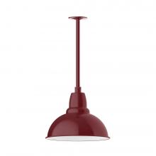 Montclair Light Works STA107-55-L13 - 14" Cafe shade, stem mount LED Pendant with canopy, Barn Red