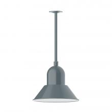 Montclair Light Works STA124-40-H36-L13 - 14" Prima, stem mount with canopy, Slate Gray