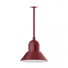 Montclair Light Works STA124-55-H30-L13 - 14" Prima, stem mount with canopy, Barn Red