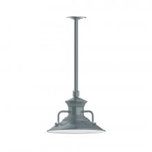 Montclair Light Works STA142-40-L12 - 12" Homestead shade, stem mount LED Pendant with canopy, Slate Gray