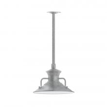 Montclair Light Works STA142-49-H30-L12 - 12" Homestead shade, stem mount LED Pendant with canopy, Painted Galvanized