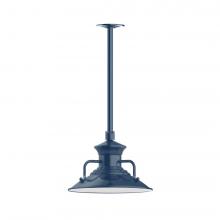 Montclair Light Works STA142-50-H36-L12 - 12" Homestead shade, stem mount LED Pendant with canopy, Navy