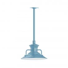 Montclair Light Works STA142-54-H36-L12 - 12" Homestead shade, stem mount LED Pendant with canopy, Light Blue