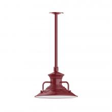 Montclair Light Works STA142-55-H36-L12 - 12" Homestead shade, stem mount LED Pendant with canopy, Barn Red