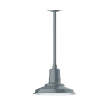 Montclair Light Works STA182-40-W12-L12 - 12" Warehouse shade, stem mount LED Pendant with wire grill, Slate Gray