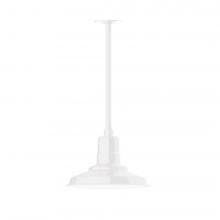 Montclair Light Works STA182-44-H24-L12 - 12" Warehouse shade, stem mount LED Pendant with canopy, White