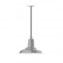 Montclair Light Works STA182-49-H30-L12 - 12" Warehouse shade, stem mount LED Pendant with canopy, Painted Galvanized