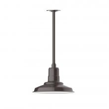 Montclair Light Works STA182-51-H36-L12 - 12" Warehouse shade, stem mount LED Pendant with canopy, Architectural Bronze