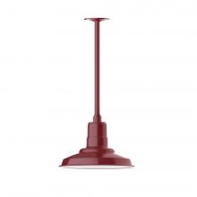 Montclair Light Works STA182-55-L12 - 12" Warehouse shade, stem mount LED Pendant with canopy, Barn Red