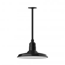 Montclair Light Works STA183-41-H24-L13 - 14" Warehouse shade, stem mount LED Pendant with canopy, Black