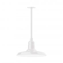 Montclair Light Works STA183-44-H30-L13 - 14" Warehouse shade, stem mount LED Pendant with canopy, White