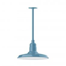 Montclair Light Works STA183-54-L13 - 14" Warehouse shade, stem mount LED Pendant with canopy, Light Blue