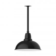 Montclair Light Works STB108-41-L13 - 16" Cafe shade, stem mount LED Pendant with canopy, Black