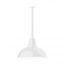 Montclair Light Works STB108-44-T36-L13 - 16" Cafe shade, stem mount LED Pendant with canopy, White