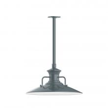 Montclair Light Works STB143-40-T36-L13 - 18" Homestead shade, stem mount LED Pendant with canopy, Slate Gray