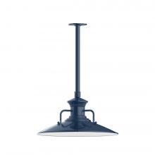 Montclair Light Works STB143-50-T36-L13 - 18" Homestead shade, stem mount LED Pendant with canopy, Navy