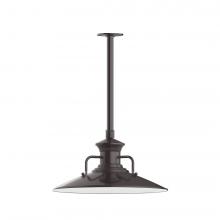 Montclair Light Works STB143-51-T36-L13 - 18" Homestead shade, stem mount LED Pendant with canopy, Architectural Bronze