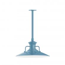 Montclair Light Works STB143-54-T36-L13 - 18" Homestead shade, stem mount LED Pendant with canopy, Light Blue