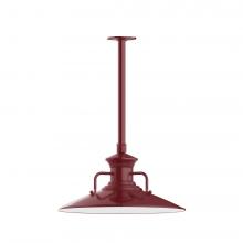 Montclair Light Works STB143-55-T36-L13 - 18" Homestead shade, stem mount LED Pendant with canopy, Barn Red