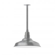 Montclair Light Works STB184-49-T24-L13 - 16" Warehouse shade, stem mount LED Pendant with canopy, Painted Galvanized