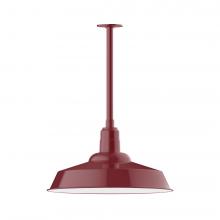 Montclair Light Works STB186-55-T24-L14 - 20" Warehouse shade, stem mount LED Pendant with canopy, Barn Red