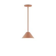 Montclair Light Works STG421-19-L10 - 8" Axis Mini Cone LED Stem Hung Pendant, Terracotta