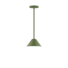 Montclair Light Works STG421-22-L10 - 8" Axis Mini Cone LED Stem Hung Pendant, Fern Green