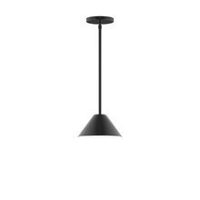 Montclair Light Works STG421-41-L10 - 8" Axis Mini Cone LED Stem Hung Pendant, Black