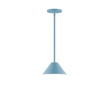 Montclair Light Works STG421-54-L10 - 8" Axis Mini Cone LED Stem Hung Pendant, Light Blue