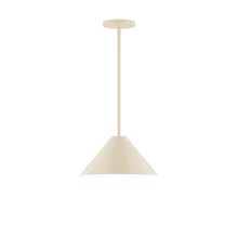 Montclair Light Works STG422-16-L12 - 12" Axis Cone LED Stem Hung Pendant, Cream