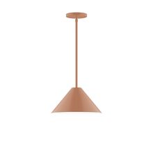 Montclair Light Works STG422-19-L12 - 12" Axis Cone LED Stem Hung Pendant, Terracotta