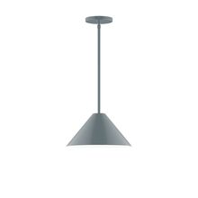 Montclair Light Works STG422-40-L12 - 12" Axis Cone LED Stem Hung Pendant, Slate Gray