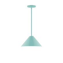 Montclair Light Works STG422-48-L12 - 12" Axis Cone LED Stem Hung Pendant, Sea Green