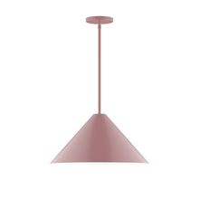 Montclair Light Works STG423-20-L13 - 18" Axis Cone LED Stem Hung Pendant, Mauve