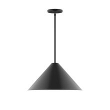 Montclair Light Works STG423-41-L13 - 18" Axis Cone LED Stem Hung Pendant, Black