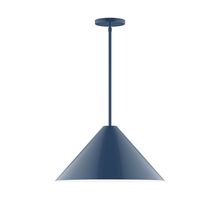 Montclair Light Works STG423-50-L13 - 18" Axis Cone LED Stem Hung Pendant, Navy