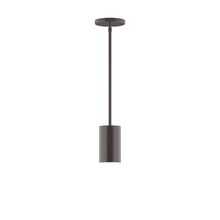 Montclair Light Works STG425-51-L10 - 3.5" x 6" Axis Mini Cylinder LED Stem Hung Pendant, Architectural Bronze