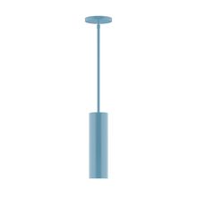 Montclair Light Works STG426-54-L10 - 3.5" x 12" Axis Mini Cylinder LED Stem Hung Pendant, Light Blue